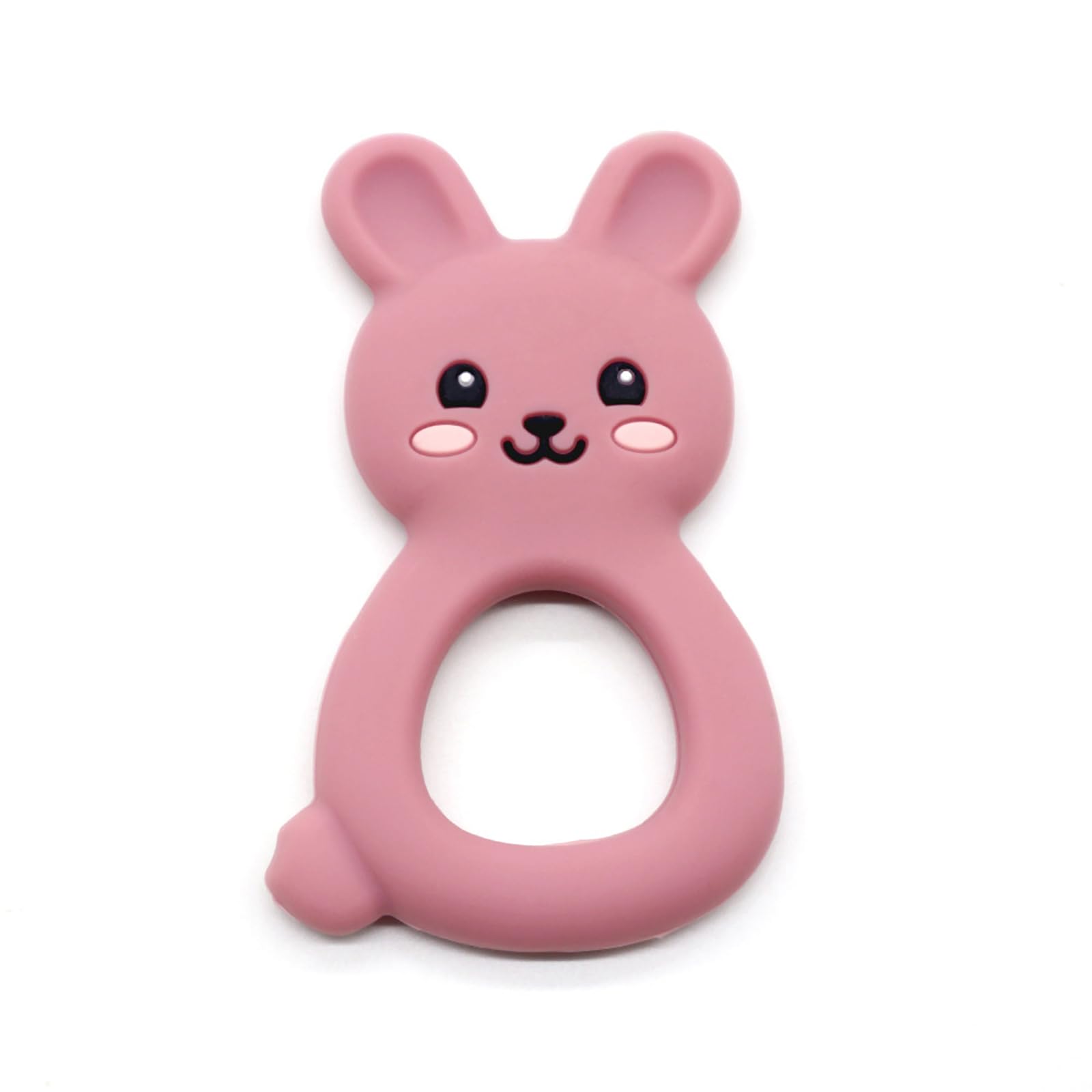 Vbglmya Baby Bunny Teether with textured ears offers varied surfaces for soothing sensory exploration during teething.