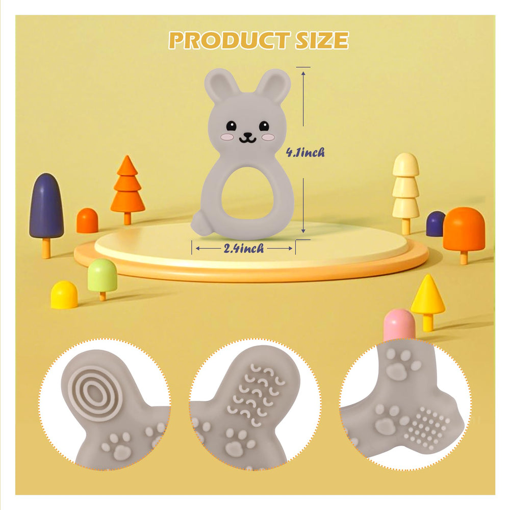 Vbglmya bunny teether textured ears for varied sensory exploration