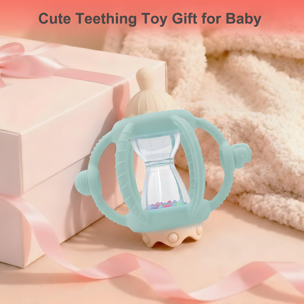 Vbglmya mint-green gift-ready teether ideal for newborn celebrations.