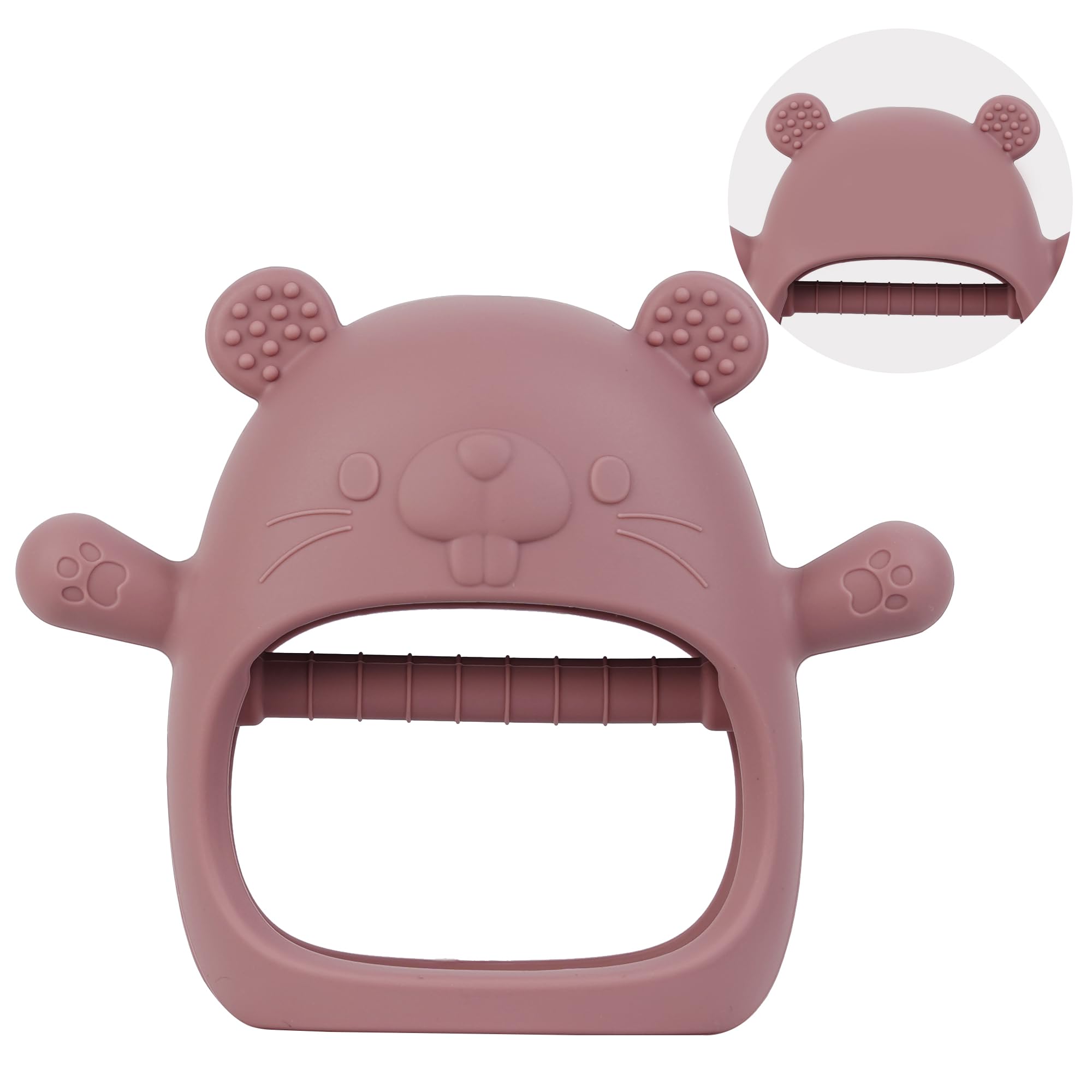 Vbglmya groundhog teether in soft silicone for gentle gum relief