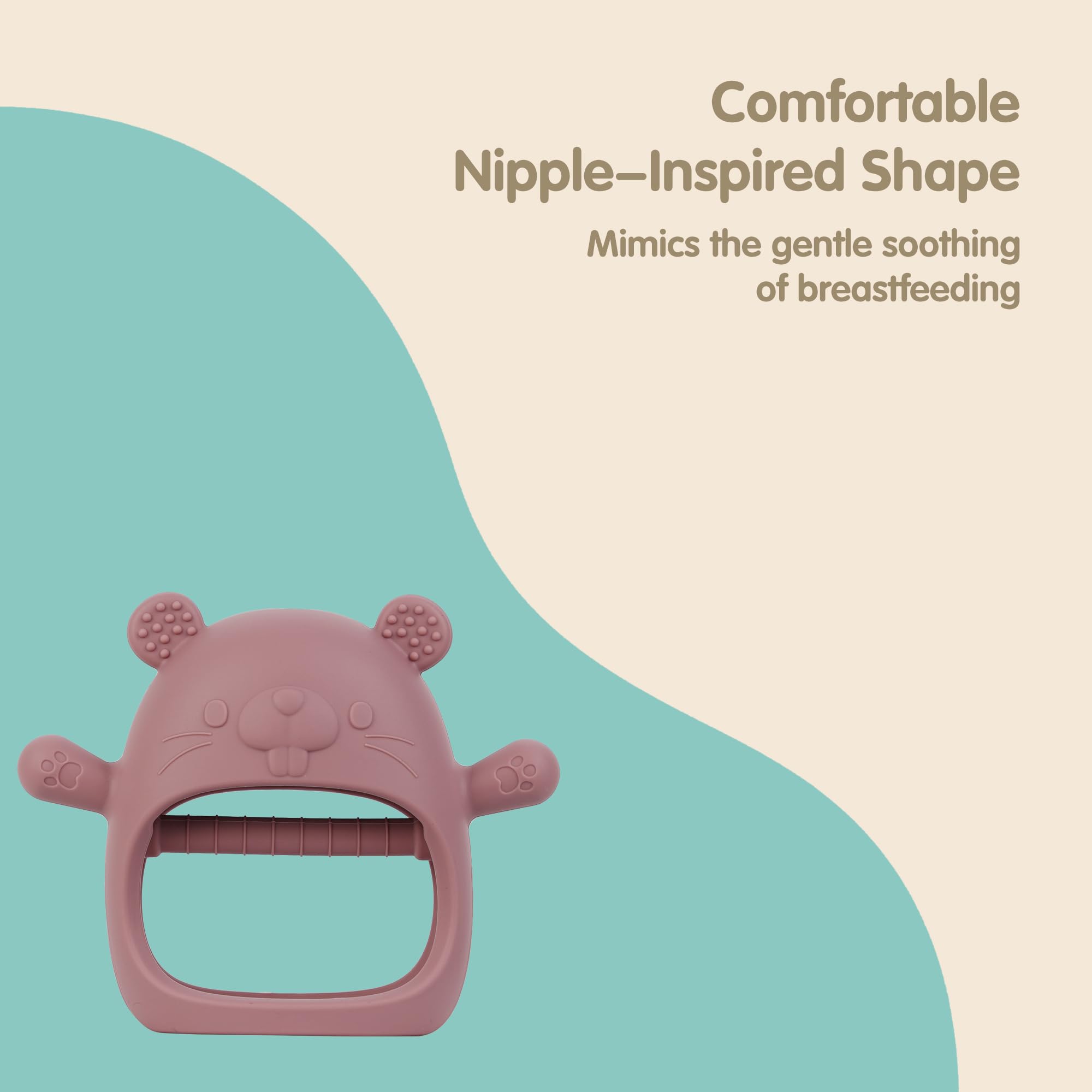 Vbglmya groundhog teether textured body for sensory exploration