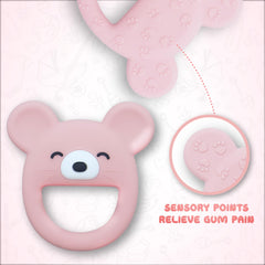 VBRS teether crafted from 100 percent food grade silicone for safe teething.