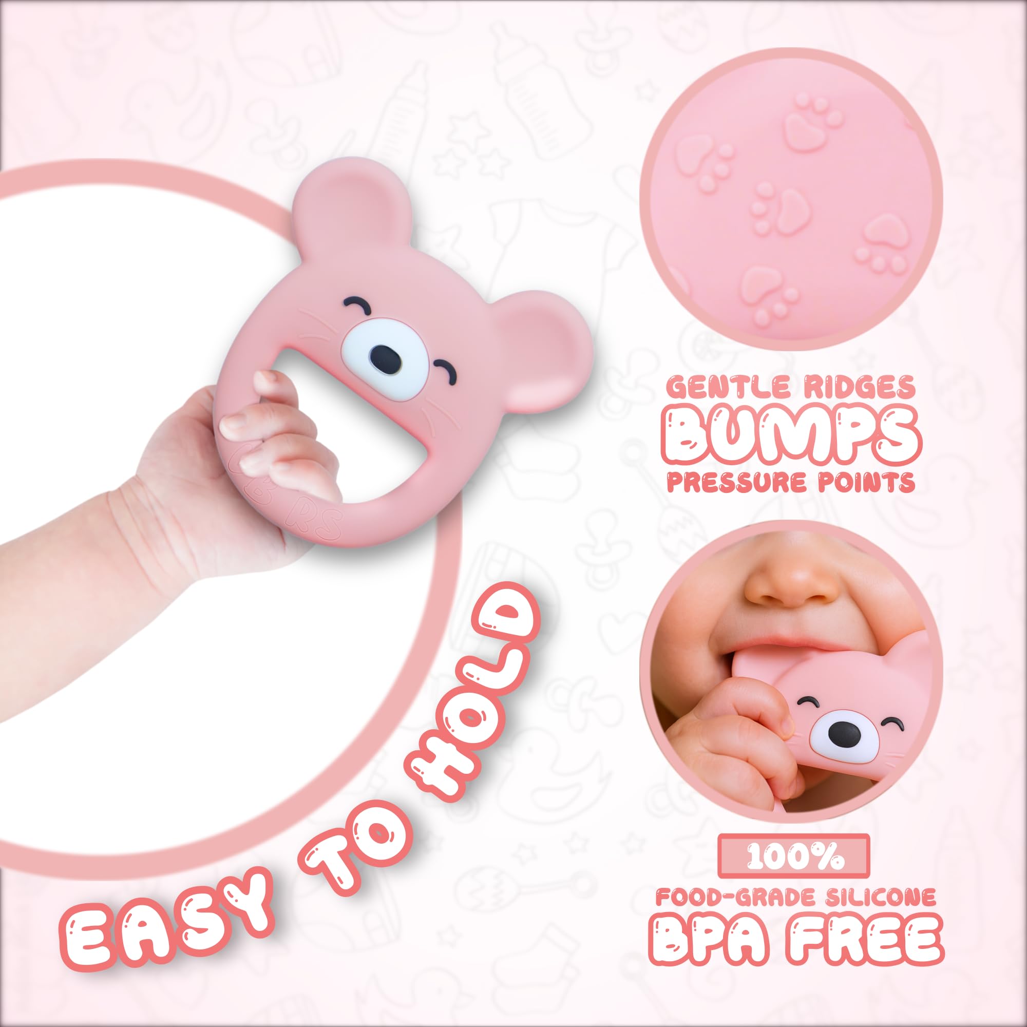 VBRS teether is easy to clean and dishwasher safe for busy families.