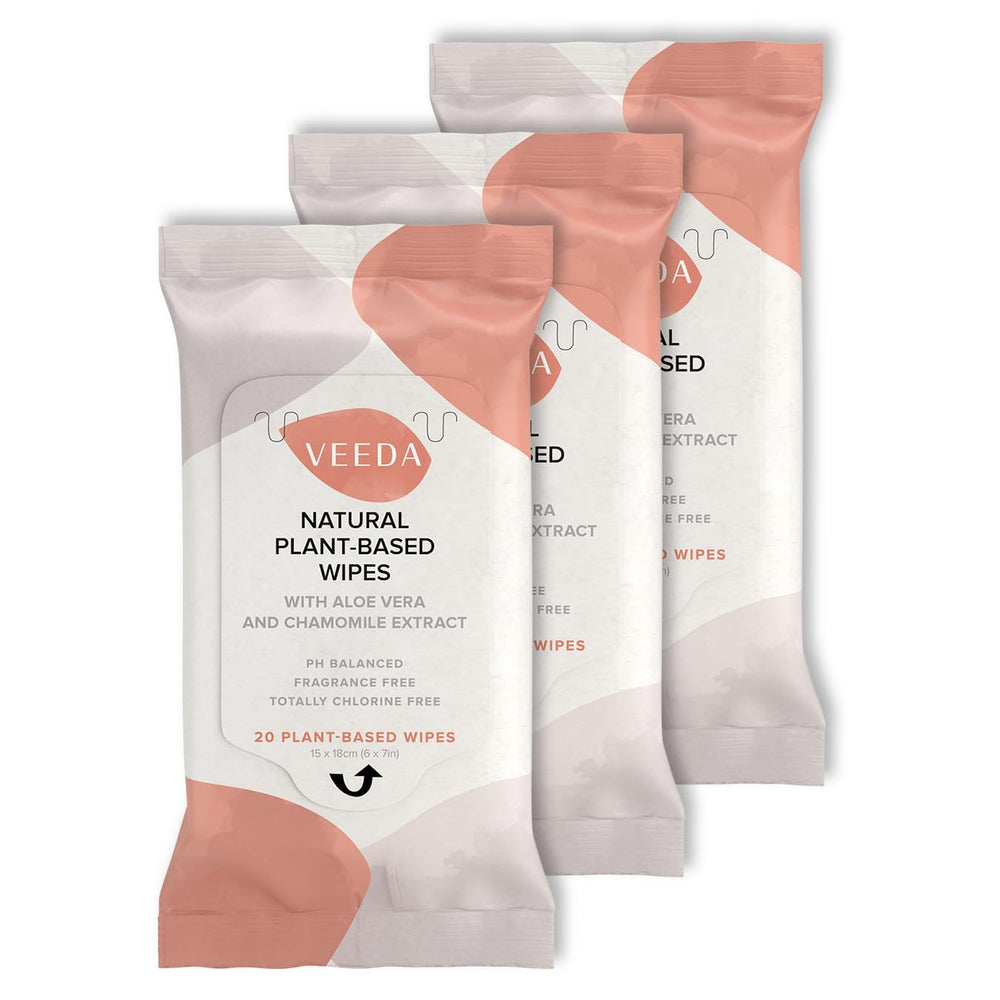 Veeda travel-size feminine wipes for convenient cleansing on the go