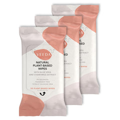 Veeda travel-size feminine wipes for convenient cleansing on the go