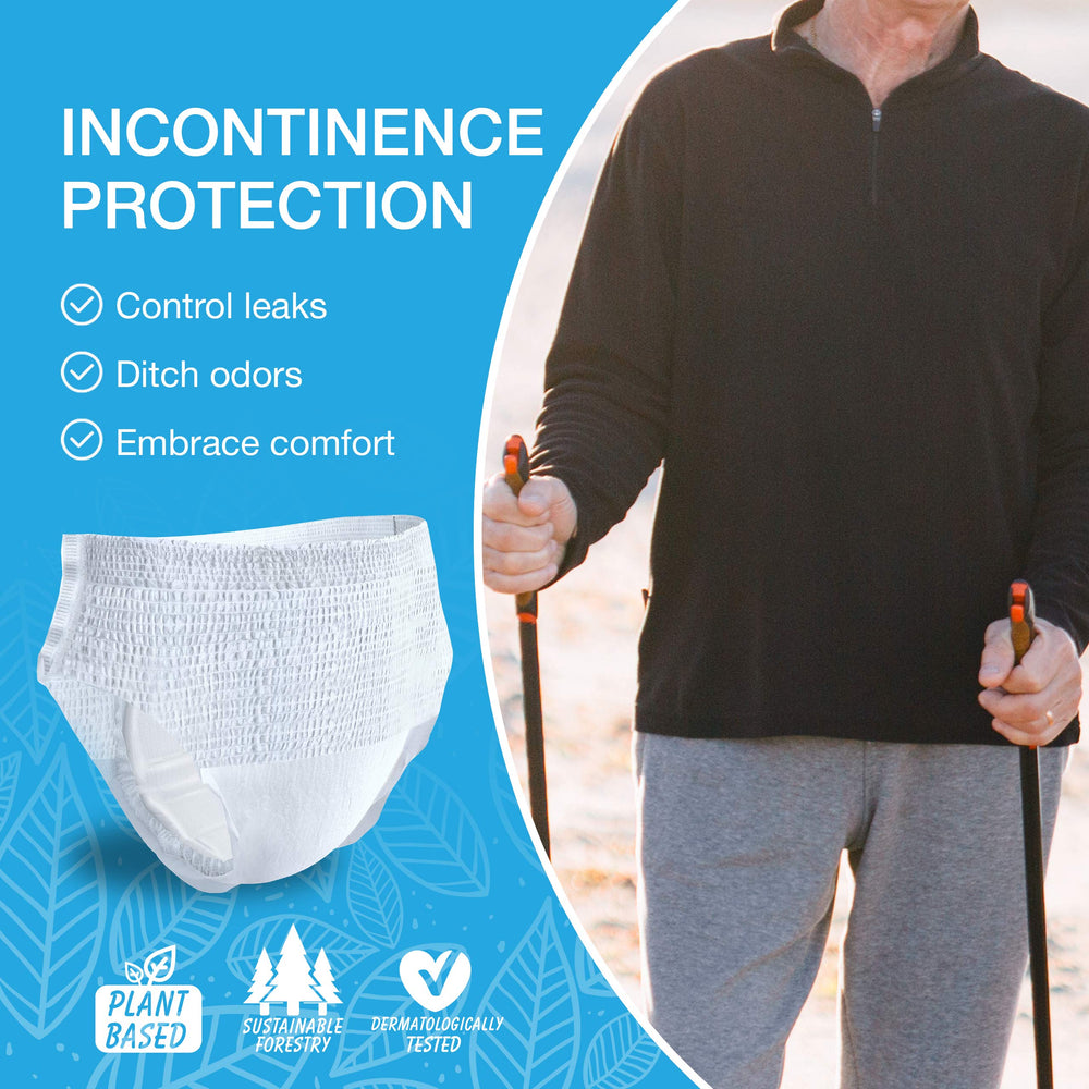 Low-profile Veeda underwear worn under clothing for discreet daily use