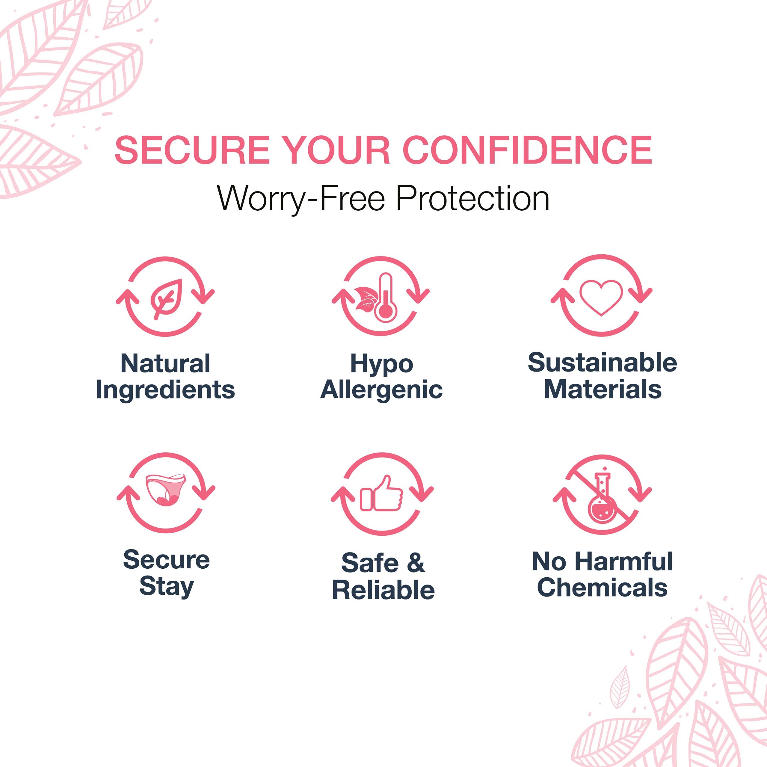 Veeda Natural Underwear close-up shows absorbent bio-core for fast moisture lock.