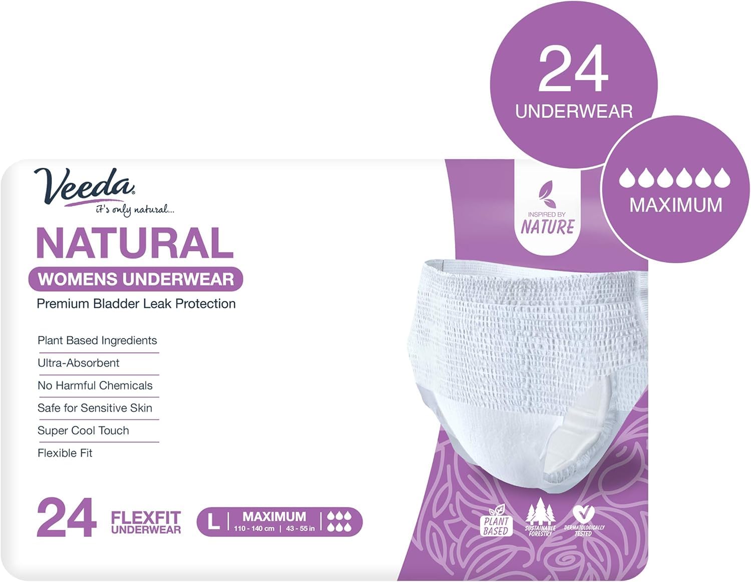 Veeda Natural Underwear breathable sheet promoting airflow and skin comfort
