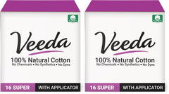 Veeda natural cotton tampons pack for pure comfort during your cycle.