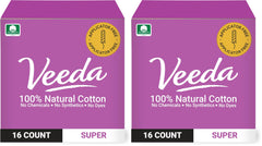 Veeda tampons non-applicator compact design for discreet on-the-go use.