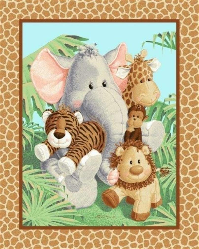 Veedaf Jungle Babies wallhanging panel adds playful nursery decor and cozy reading nook ambiance.