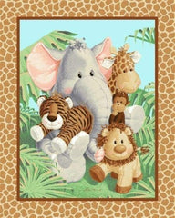 Veedaf Jungle Babies wallhanging panel adds playful nursery decor and cozy reading nook ambiance.