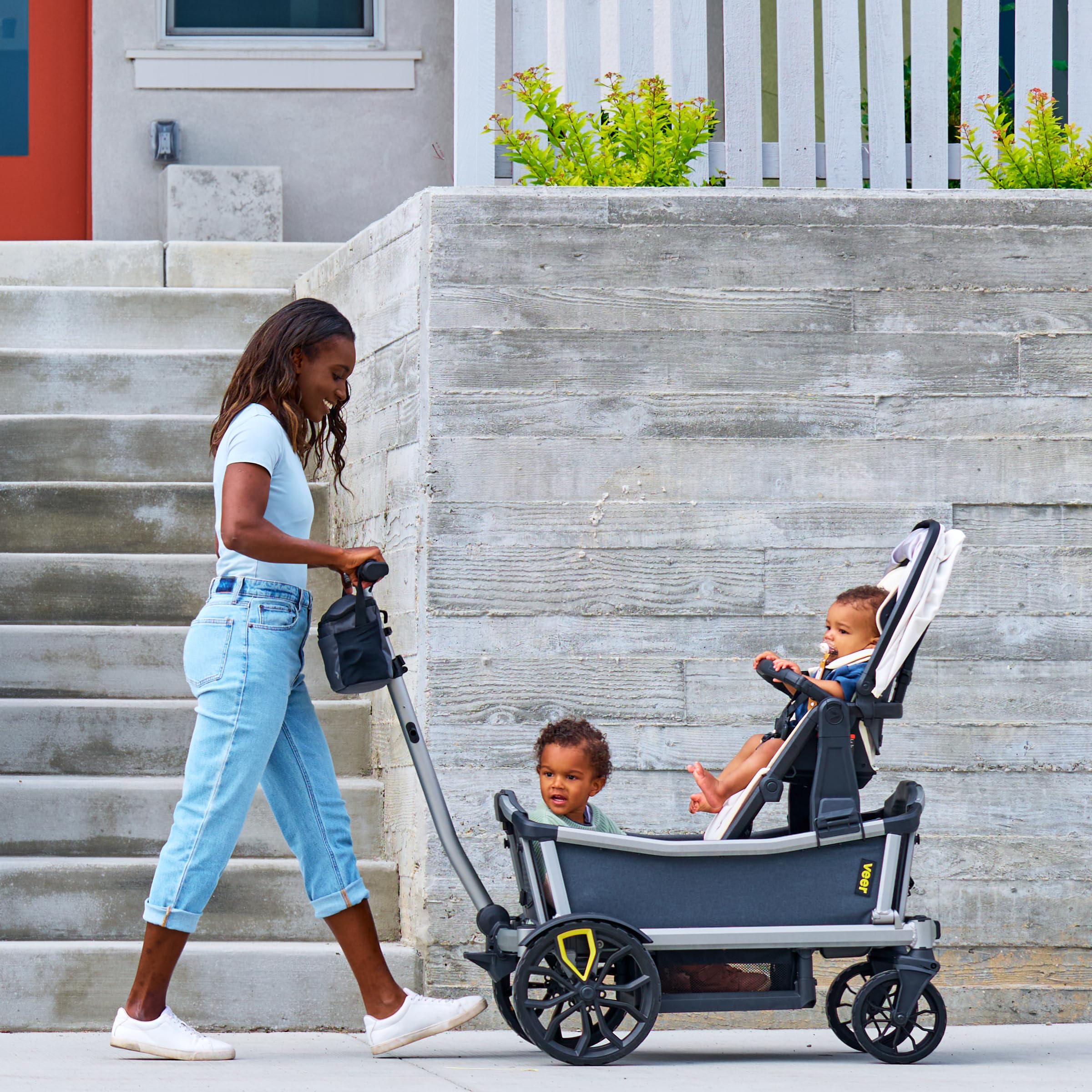 Veer Cruiser City oversized tires handle curbs smoothly