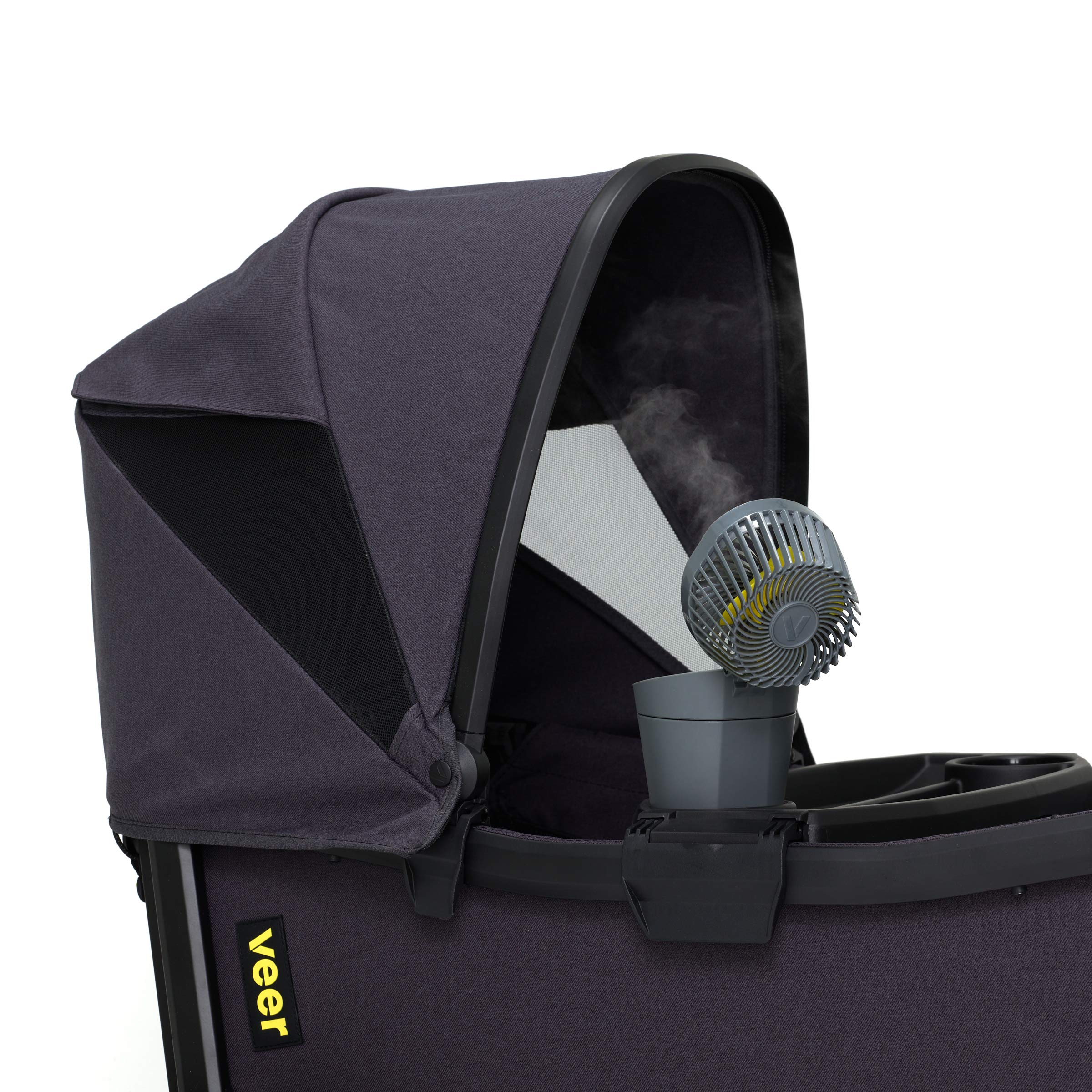 Veer misting fan adjustable angle to target airflow.
