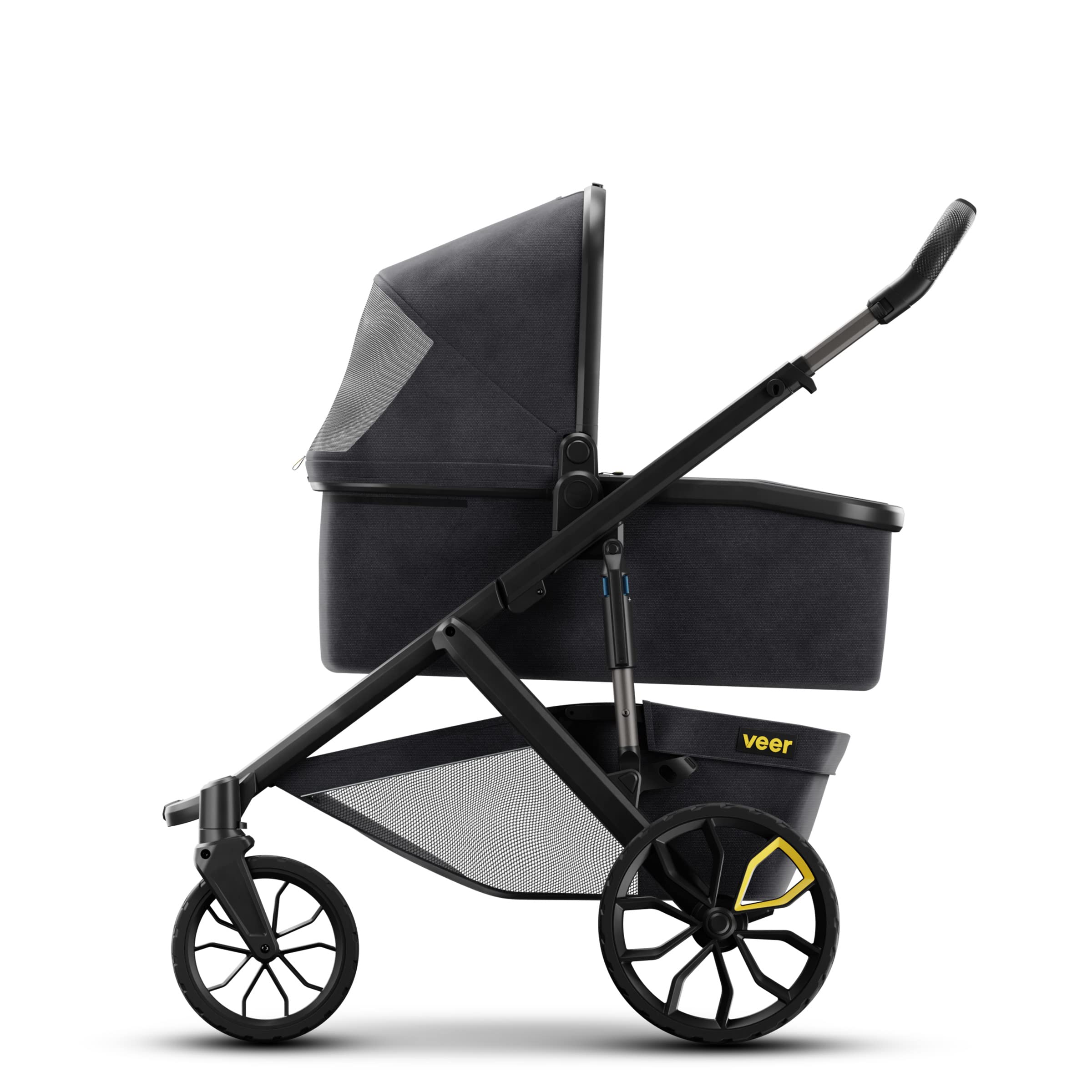 Veer Switchback &Roll frame side action on trail highlights wheels and suspension