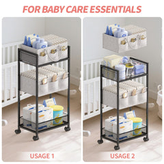 VEESUN sturdy metal frame provides strong support for heavy items in the cart.