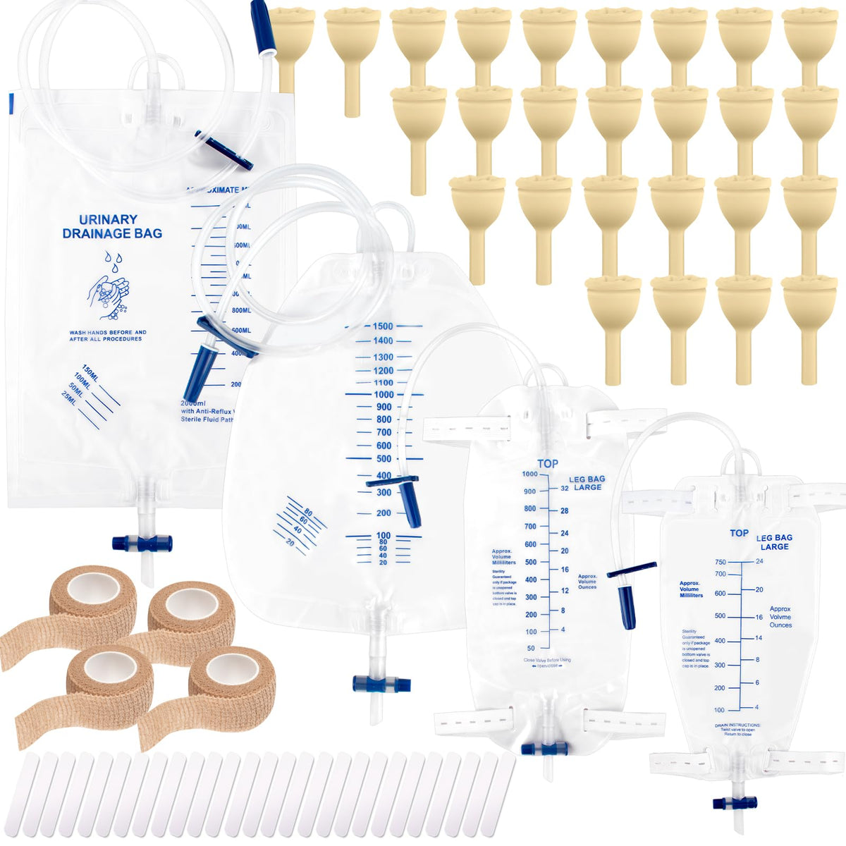 VEEVIIY external catheter with day-use leg bag for secure daytime drainage.
