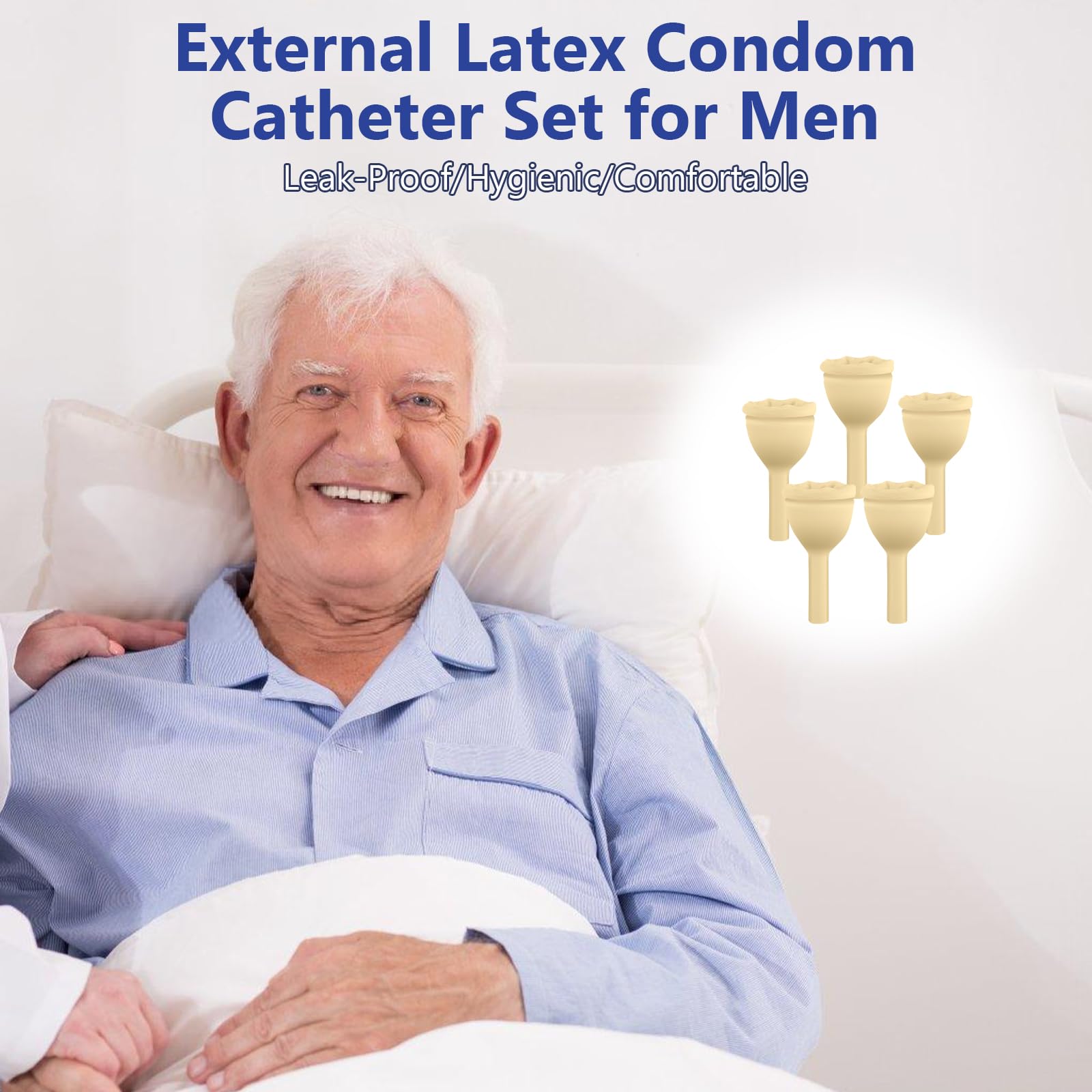 VEEVIIY external catheter for night use with larger leg bag for overnight wear.
