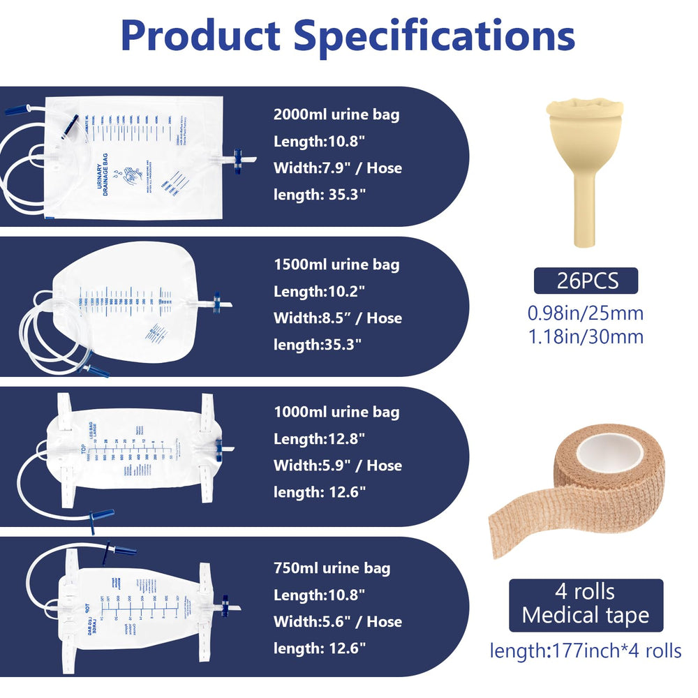 VEEVIIY 750 ml leg bag shown for daytime urine collection.
