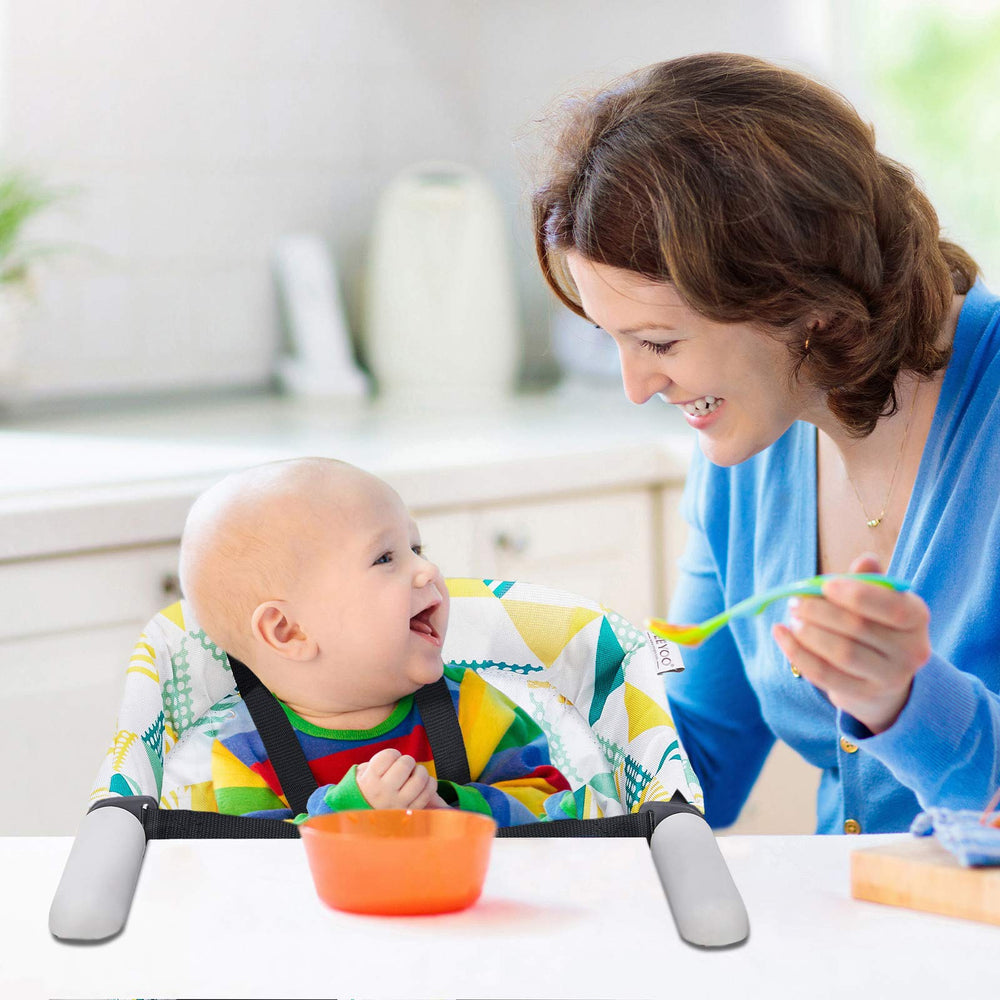 VEEYOO high chair folding design folds flat for compact travel storage