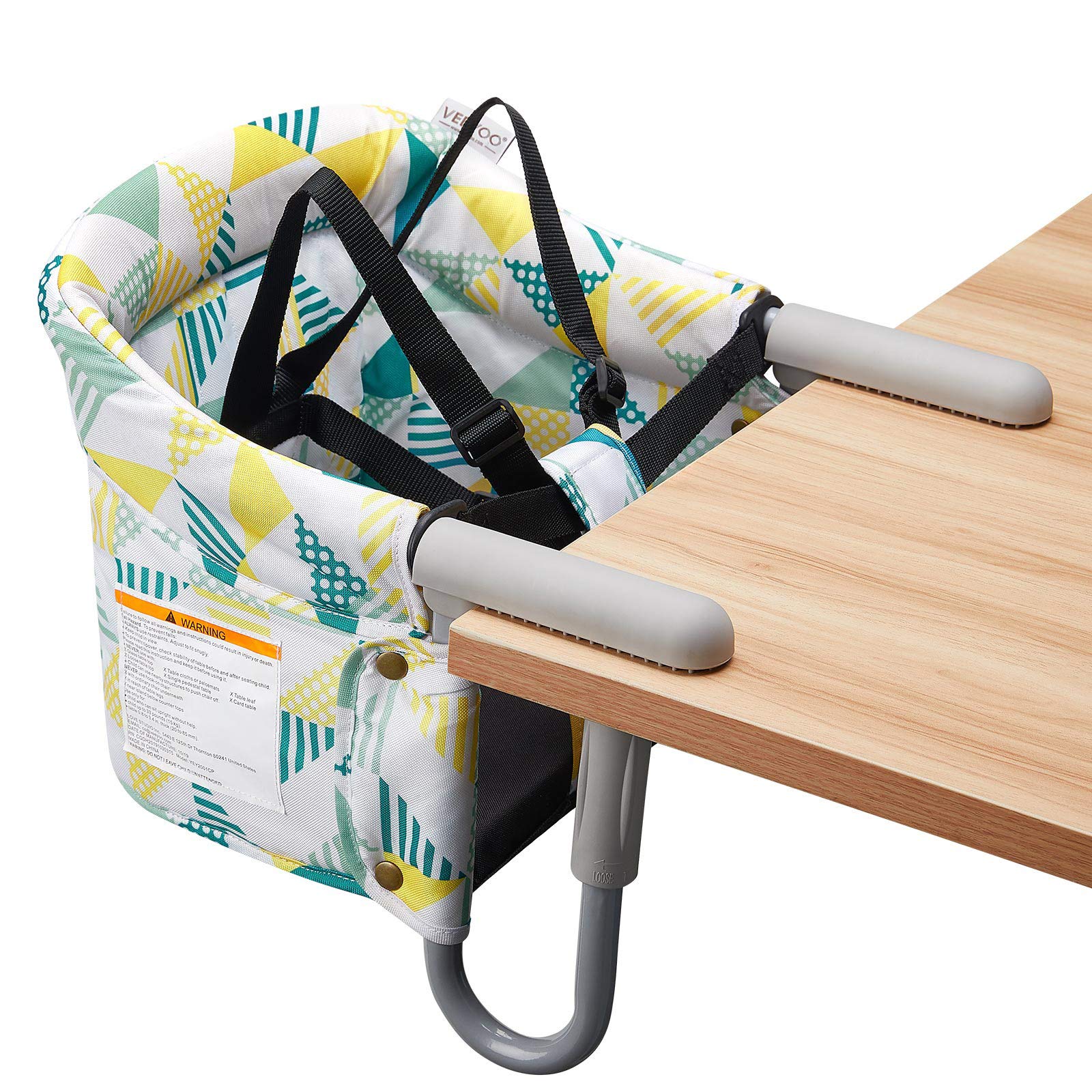 VEEYOO Hook On Chair attached to a table for easy feeding on the go