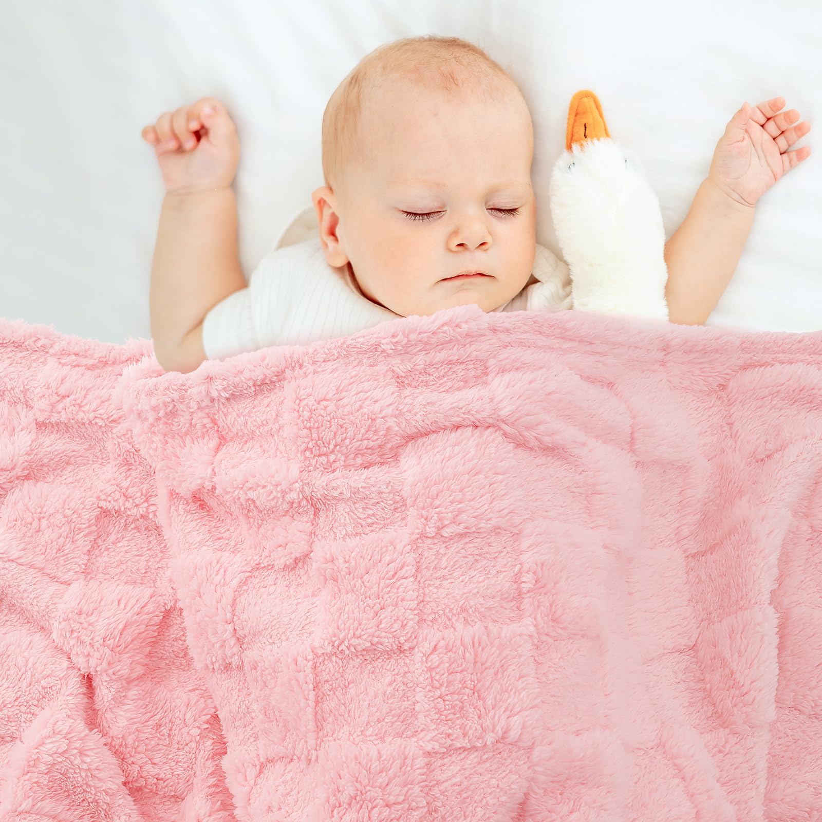 VEIDIA crib-stroller blanket in pink, warm and breathable for daily use