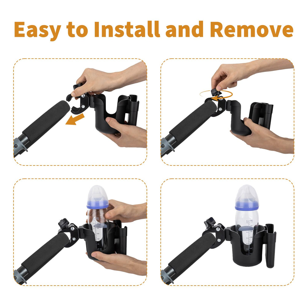 Vekniqo black cup holder blends with stroller styling.
