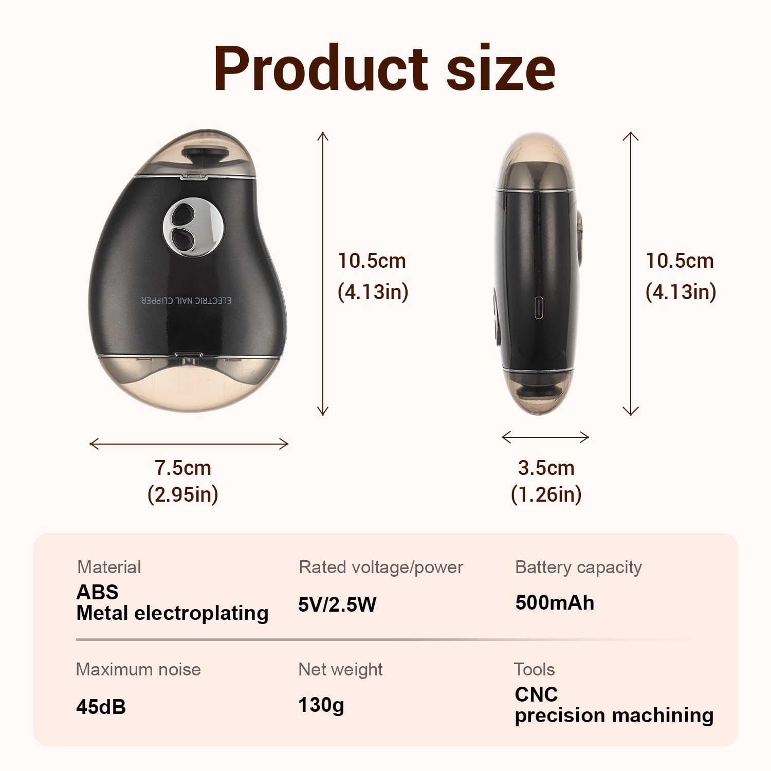 VeloxM mango-shaped clipper in use on nails for quick results