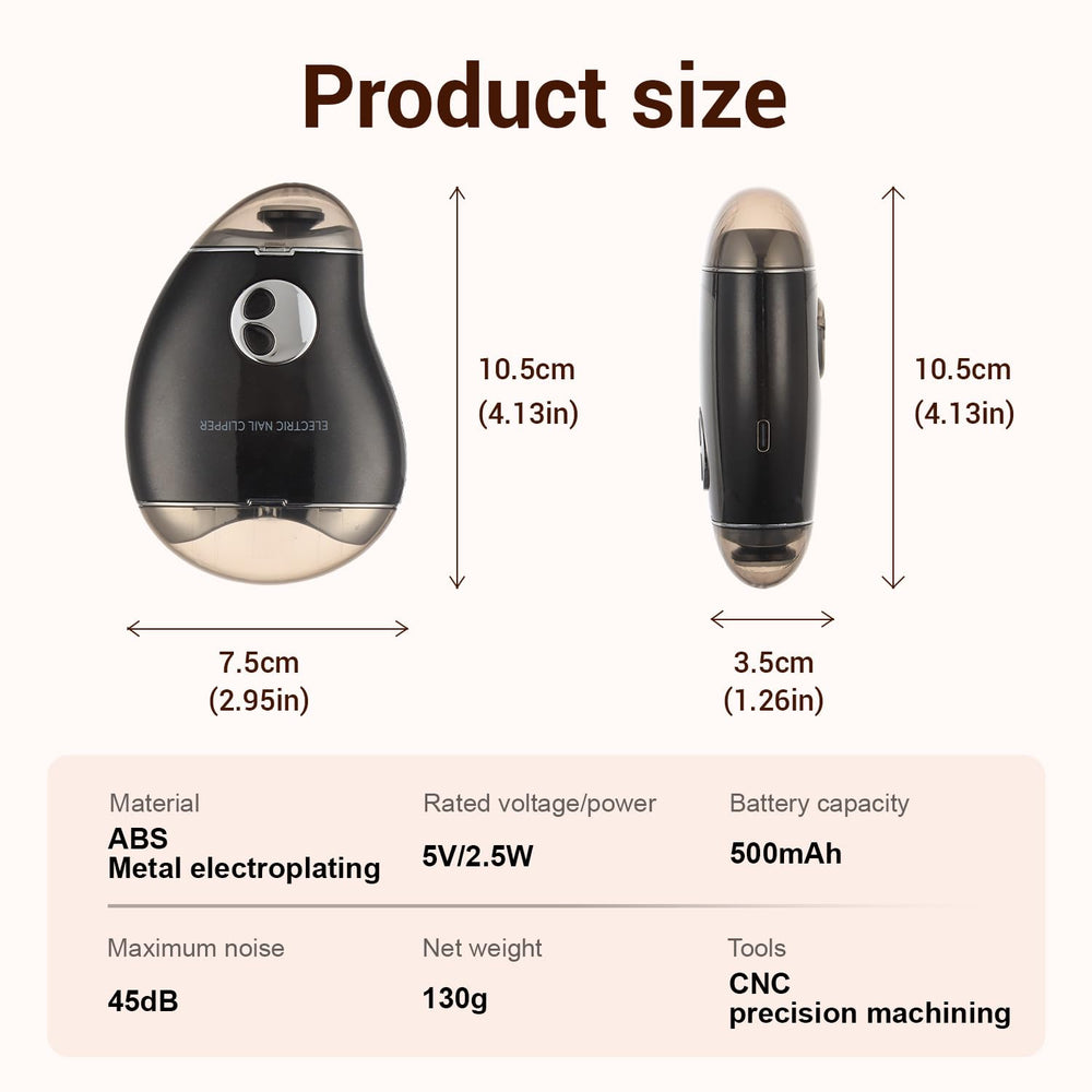 VeloxM mango-shaped clipper in use on nails for quick results