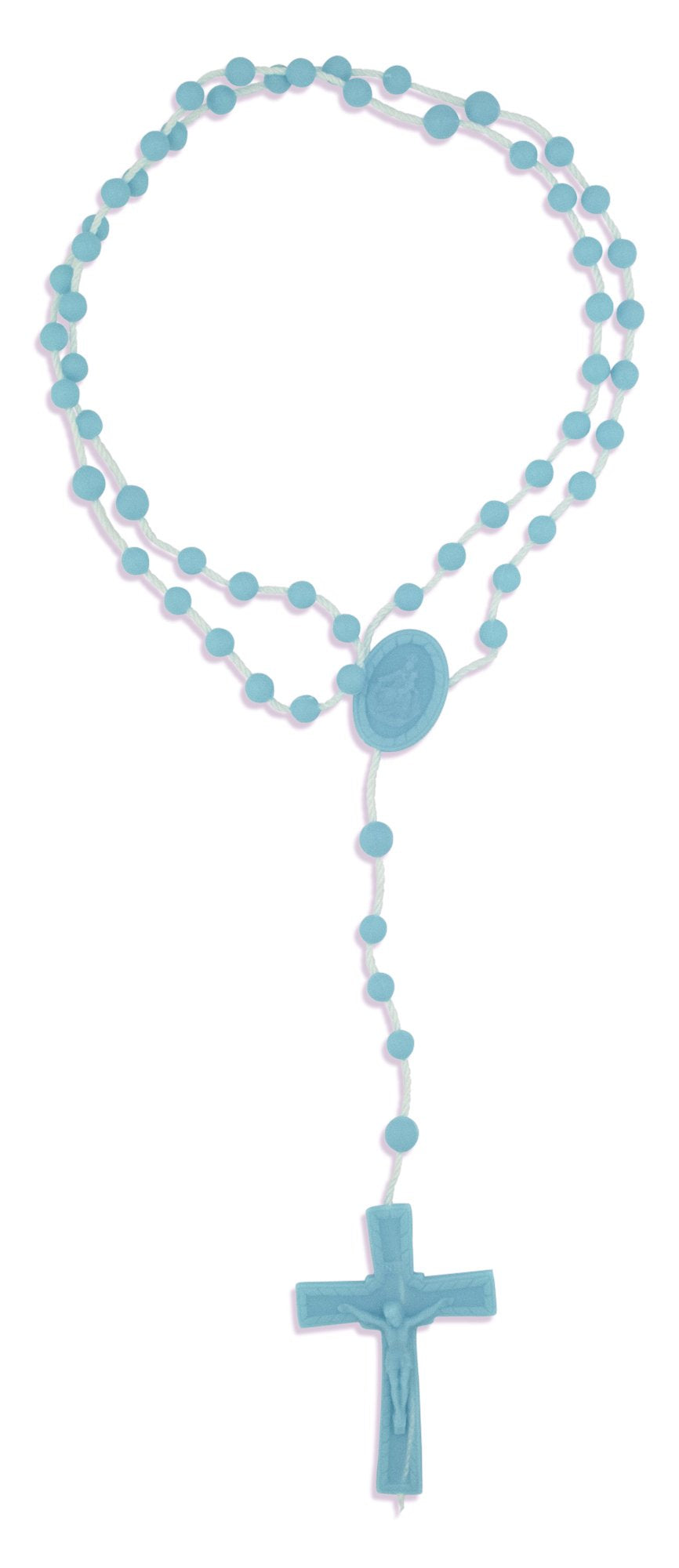 Venerare Vatican blue economy rosary beads close-up for durable daily prayer
