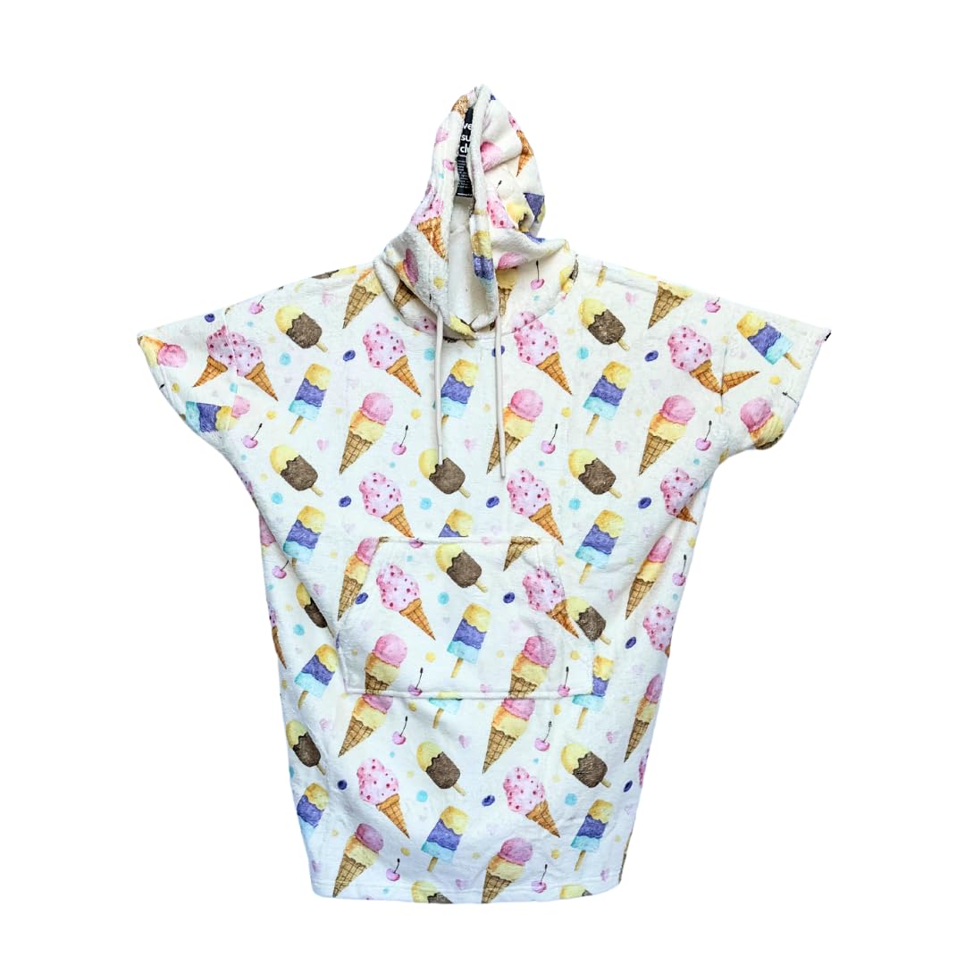 Venice Surf Club poncho with surfer dinos pattern for fun and drying after swimming