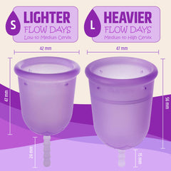 Venus menstrual cup with soft silicone folds for easy insertion and comfortable all-day wear.