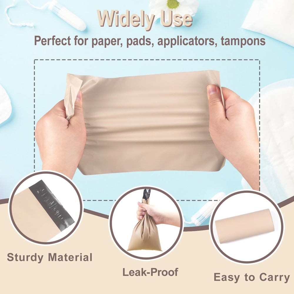 Venyat opaque apricot disposal bags blend with surroundings while concealing contents.