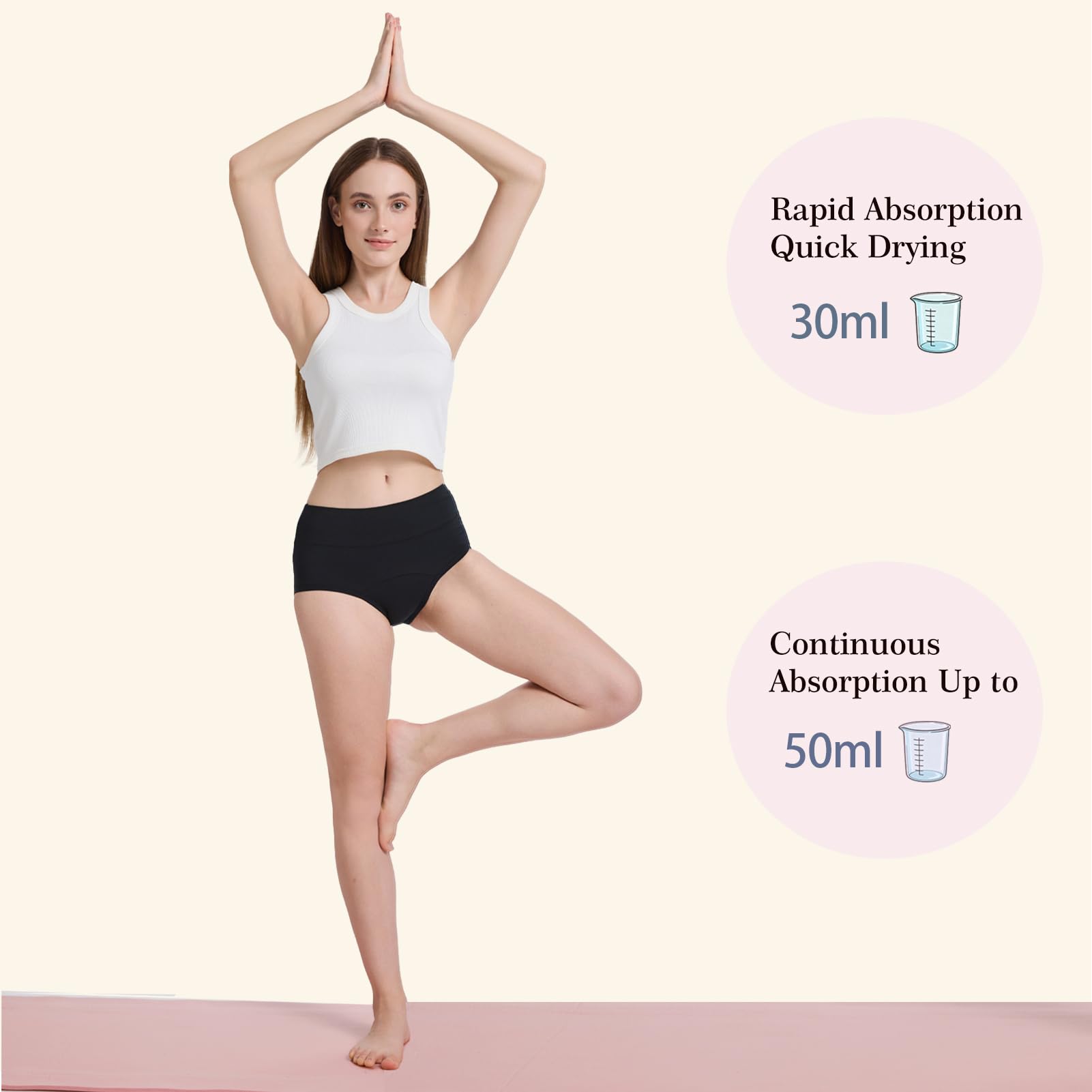 VEOPRIHGH leak-proof underwear night-use view suggests overnight protection.