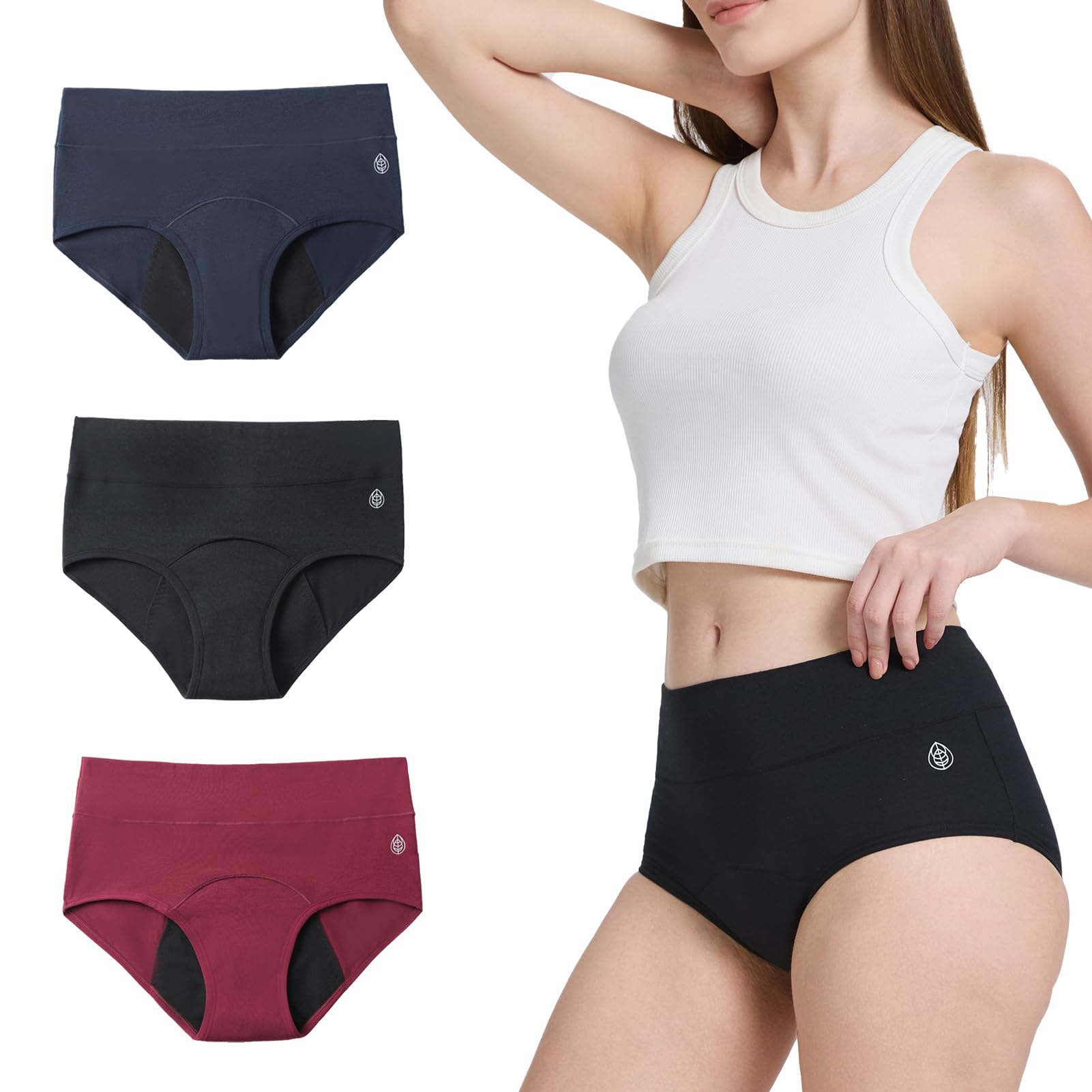 VEOPRIHGH leak-proof underwear front view offers all-day protection and comfort.