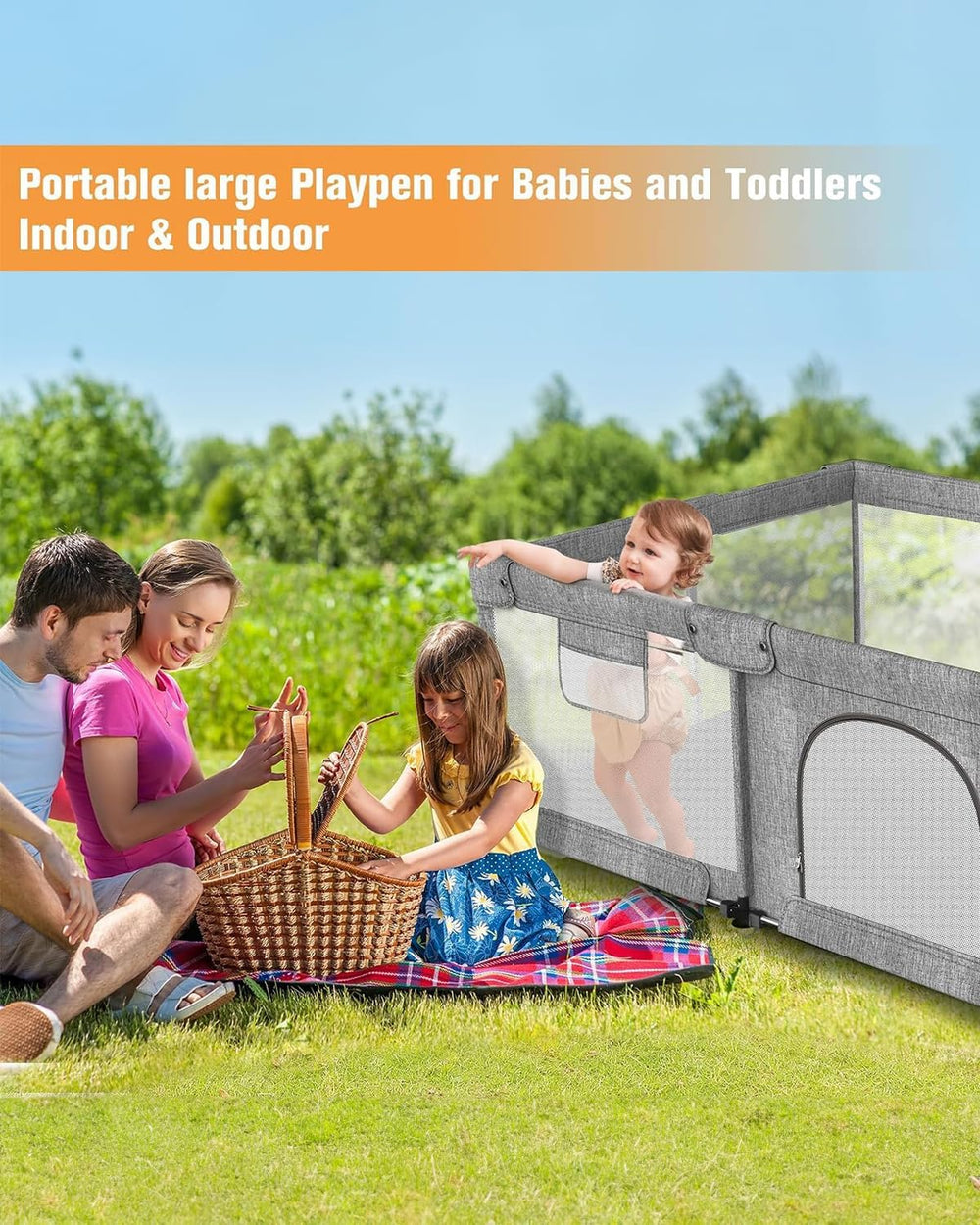 Veraste baby activity center showing clear 360-degree visibility.