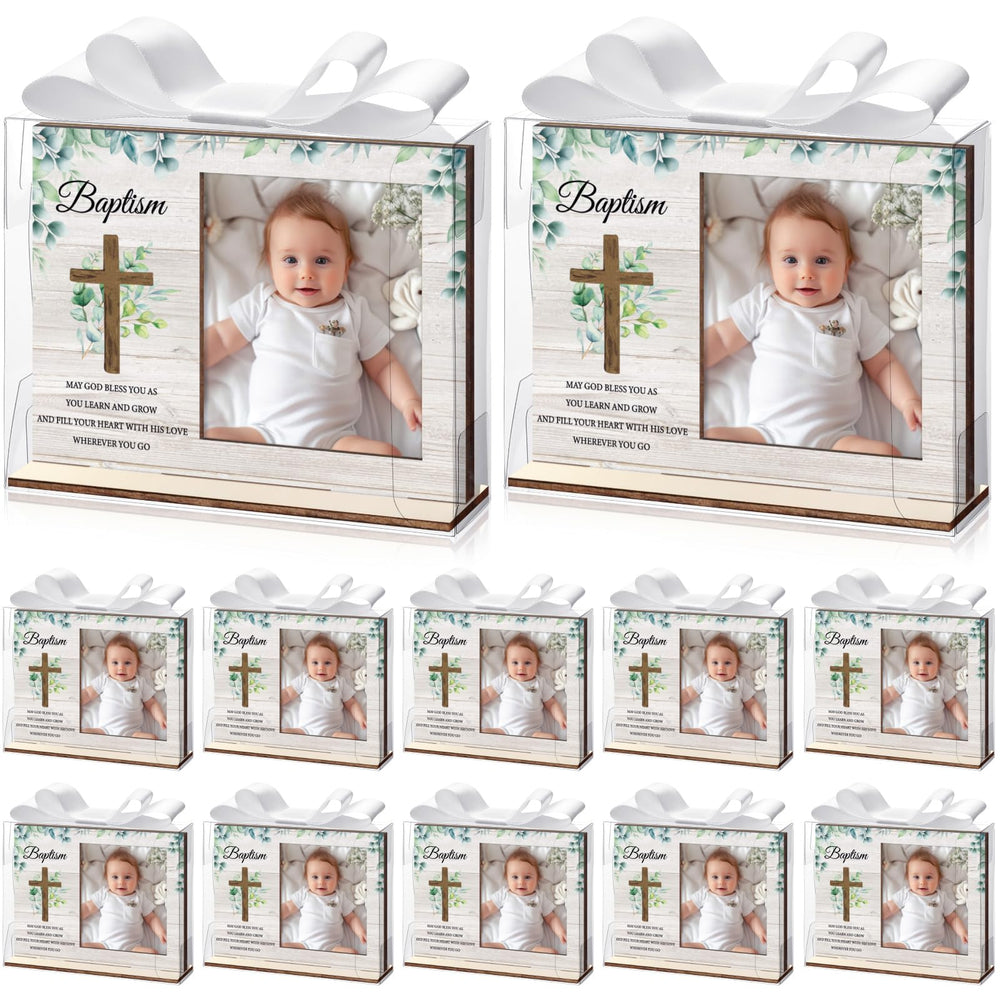 Vercraft baptism frame wood 12pc set ready for keepsake photos