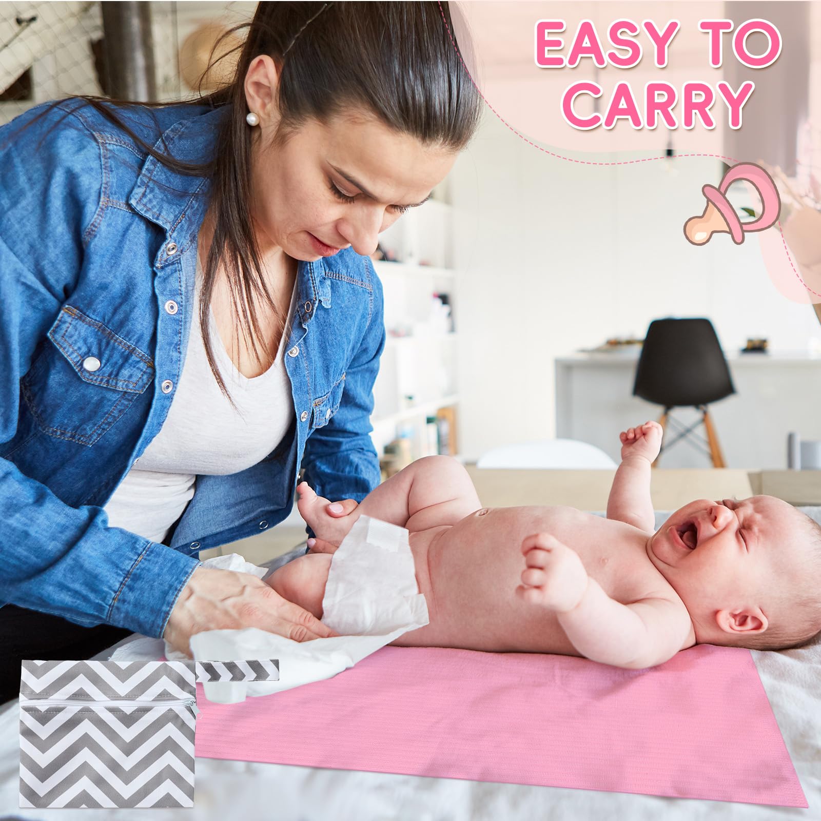 Vercraft pink changing pad multipack adds style to any nursery.