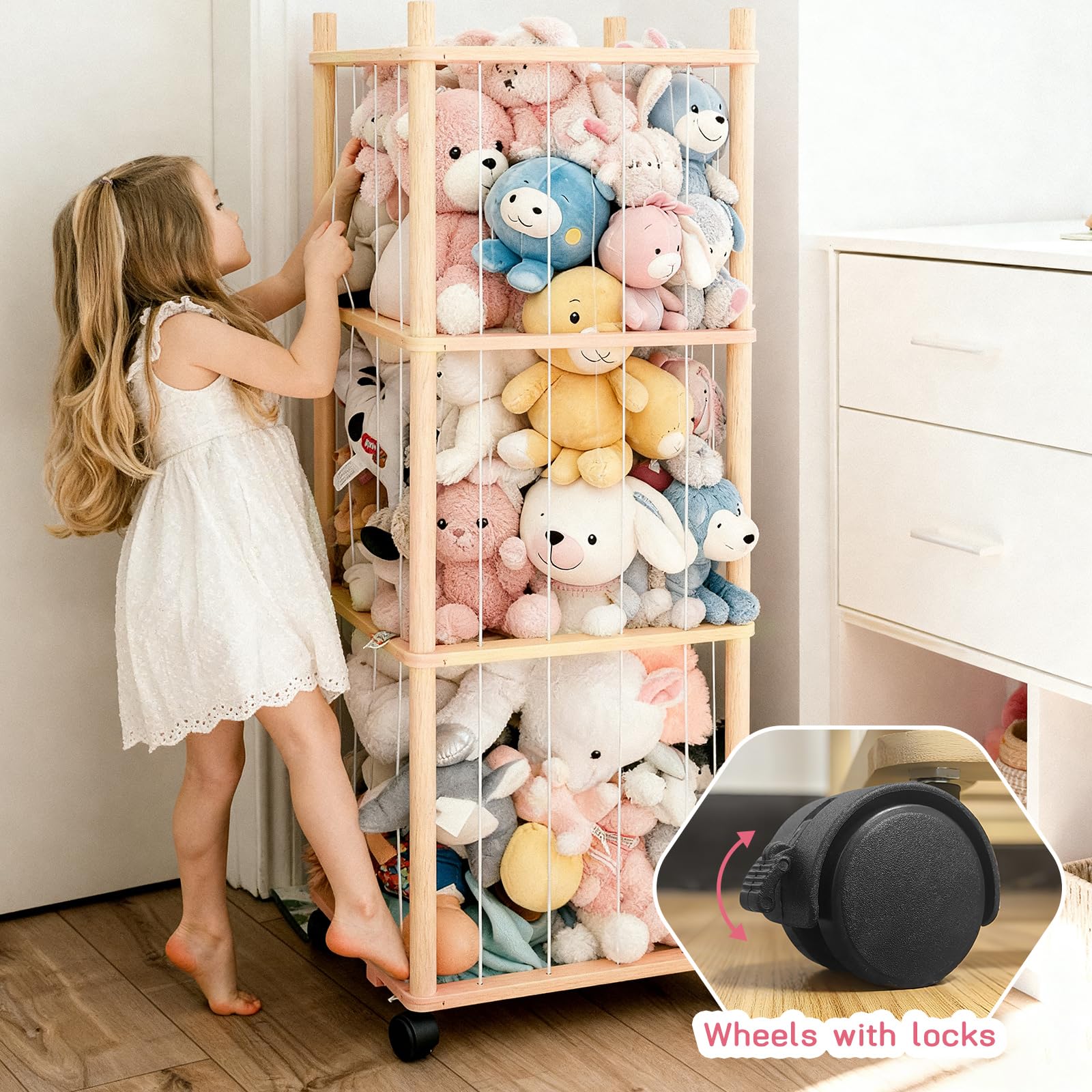 Vercxlyra stuffed animal zoo storage assembly-ready image demonstrates quick setup.