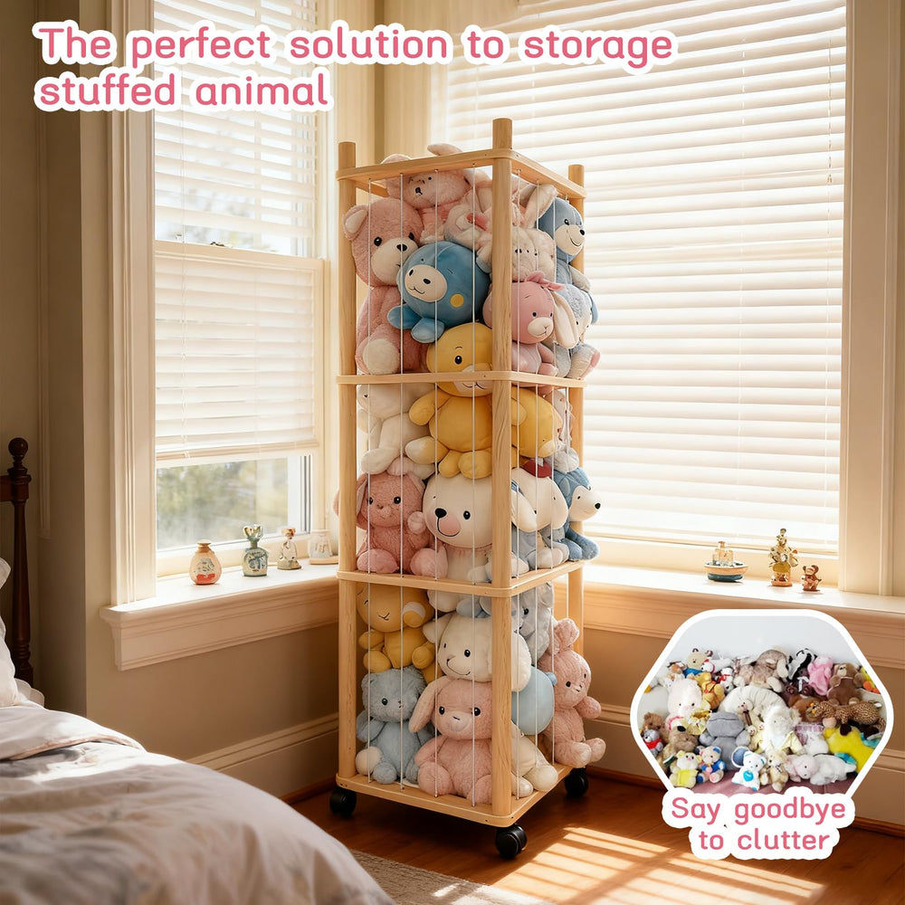 Vercxlyra stuffed animal zoo storage in-room use illustrates tidy plush organization.