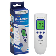 Veridian non-contact thermometer LCD front view for quick readings.