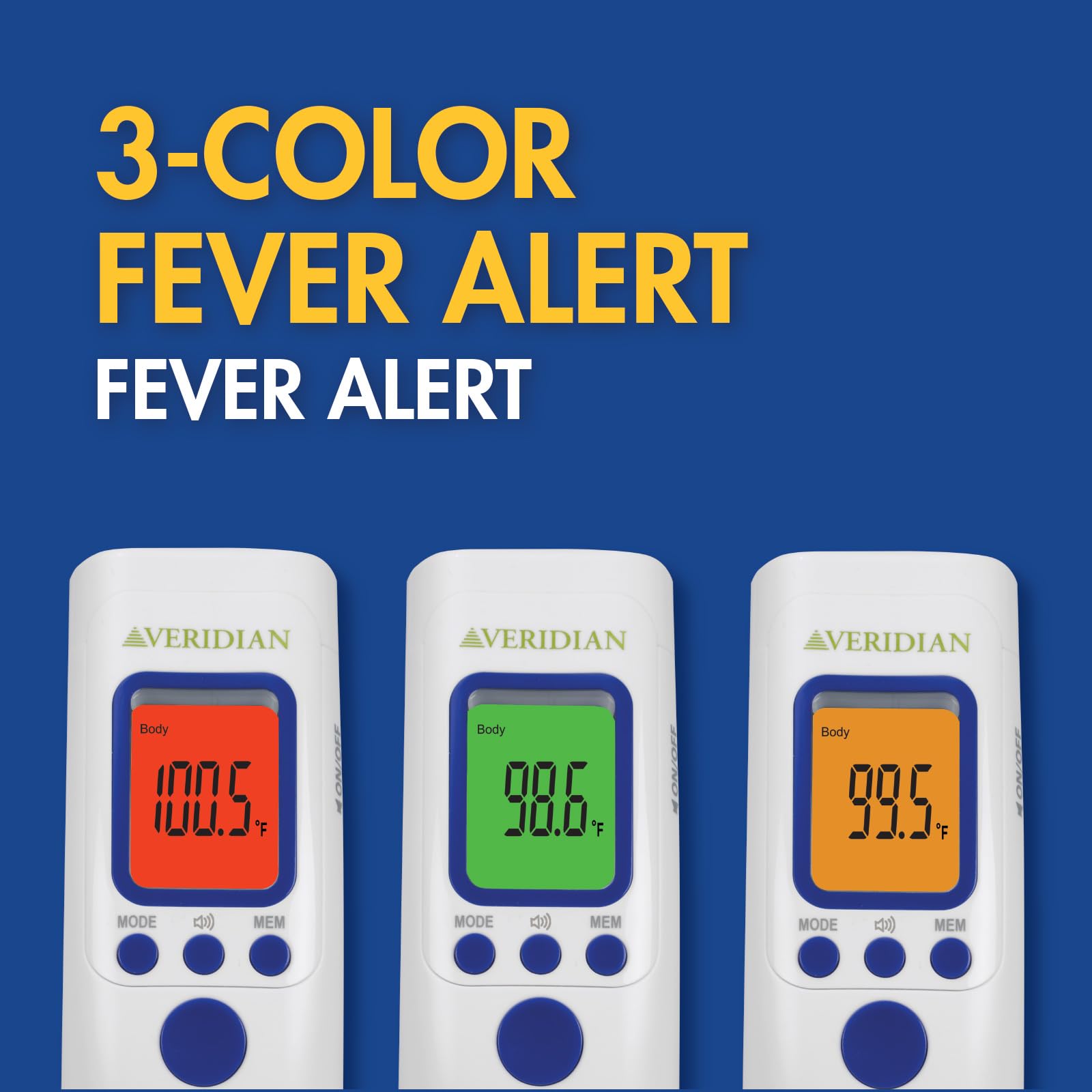 Veridian thermometer memory recalls up to 32 readings.