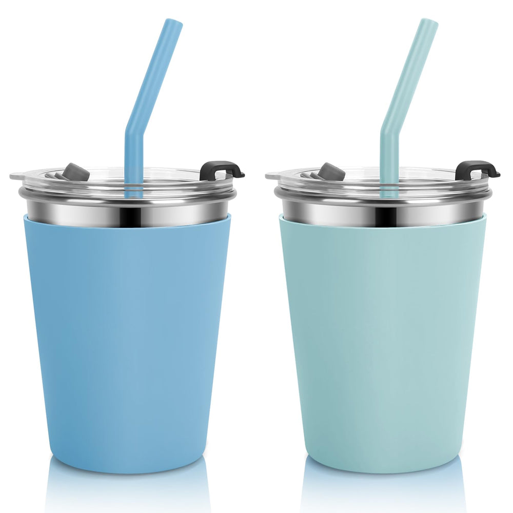 Vermida blue and green leak-proof kids cups for school and travel