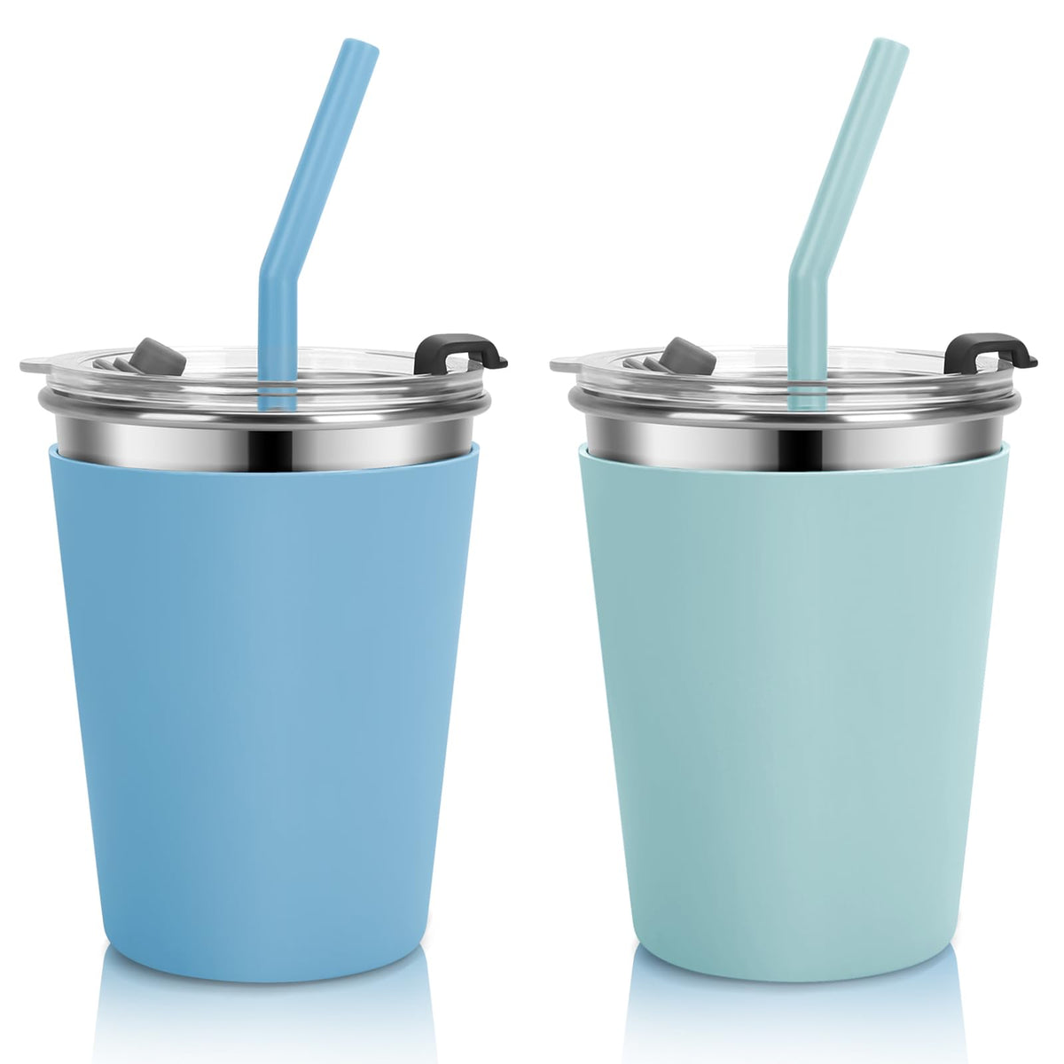 Vermida blue and green leak-proof kids cups for school and travel