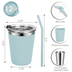 Vermida kids cups with soft silicone straws for gentle sipping