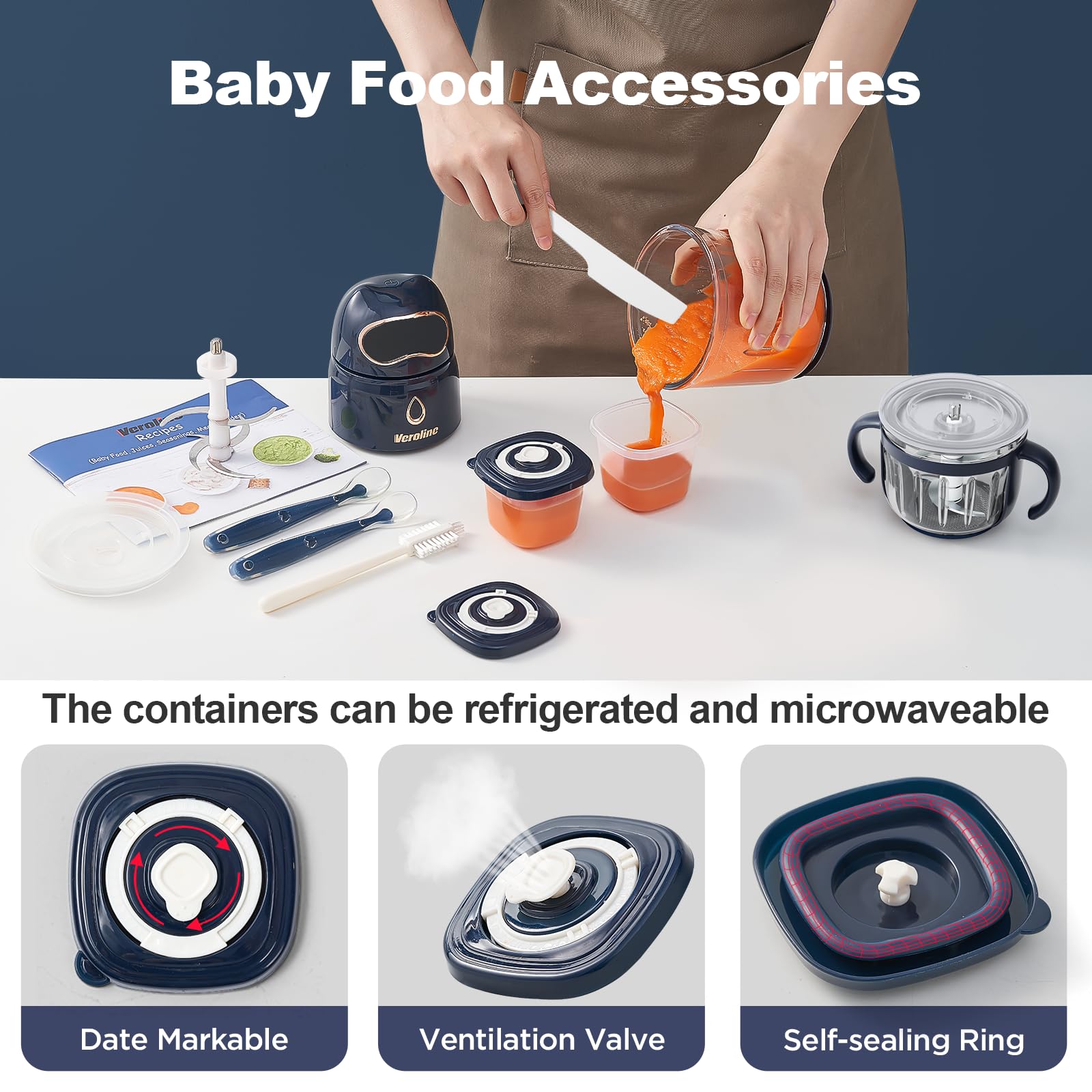 Veroline 600ml cup and blades for batch cooking and family meals