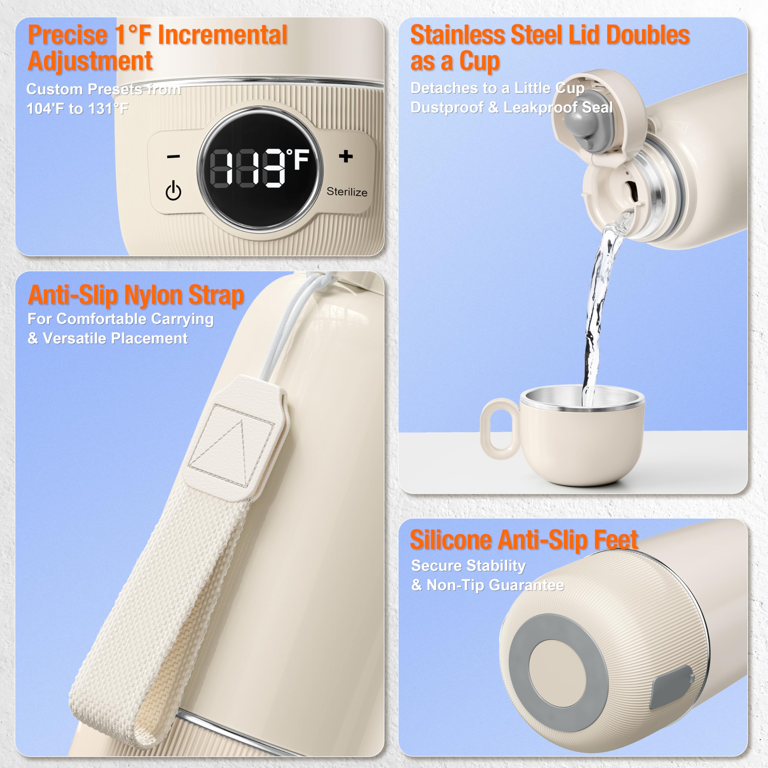 Veroline automatic shut-off for safety during busy outings.