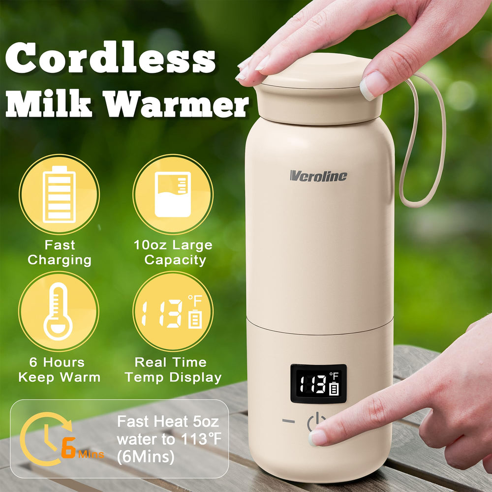 Veroline bottle warmer showing 10oz capacity for quick warming.