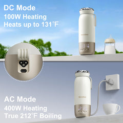 Veroline bottle warmer heat range 98–212°F for formula and hot drinks