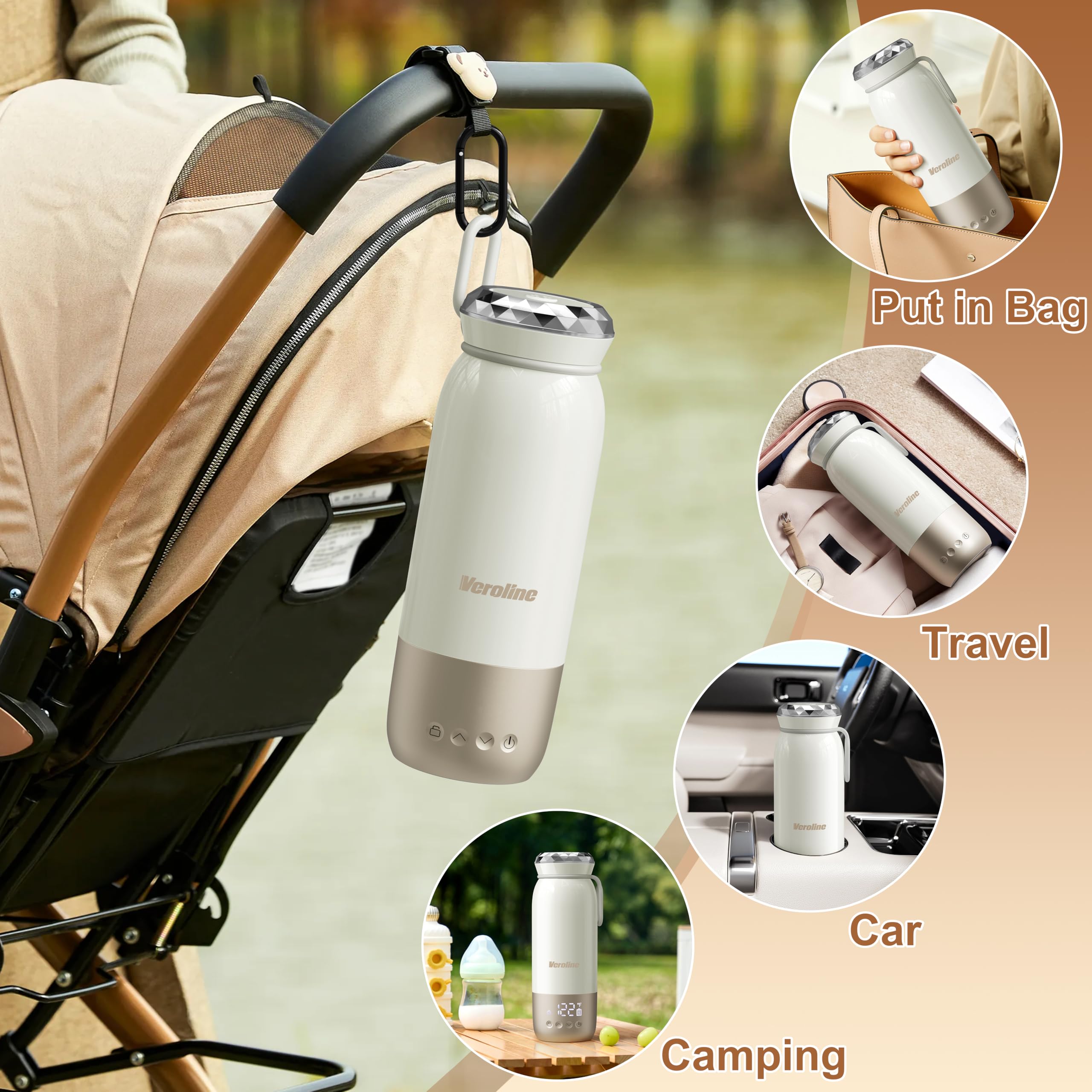 Veroline bottle warmer keep-warm function maintains temperature after heating